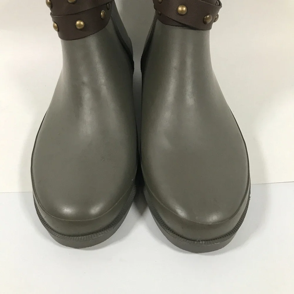 Western Chief Lodge Grey Rubber Rain Boots Womens US 9 Ankle Waterproof Booties‎